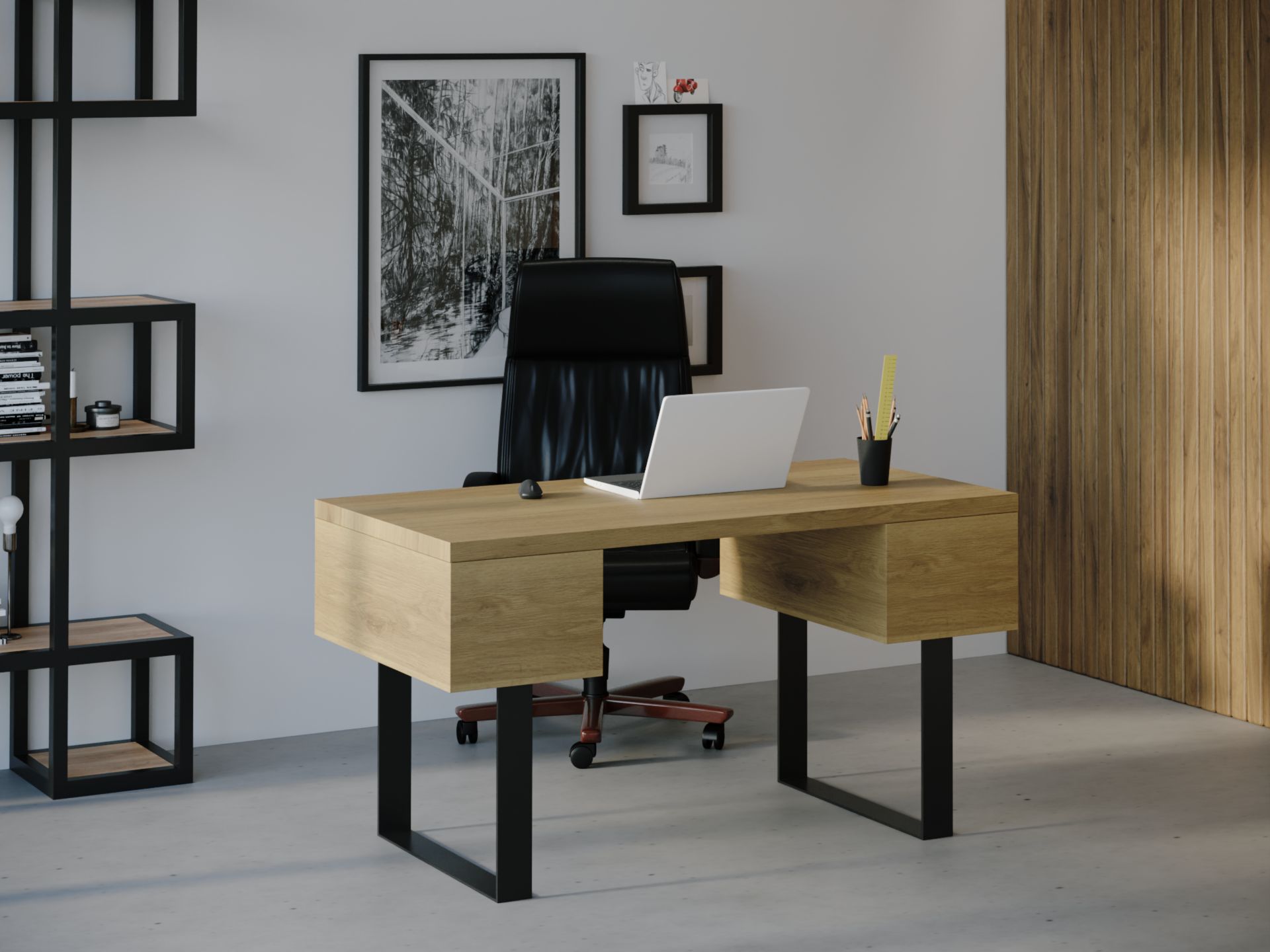 

Компьютерный стол HYGGE HG023 Юллінге 135 х 80 х 75 см ДСП Дуб Светлый