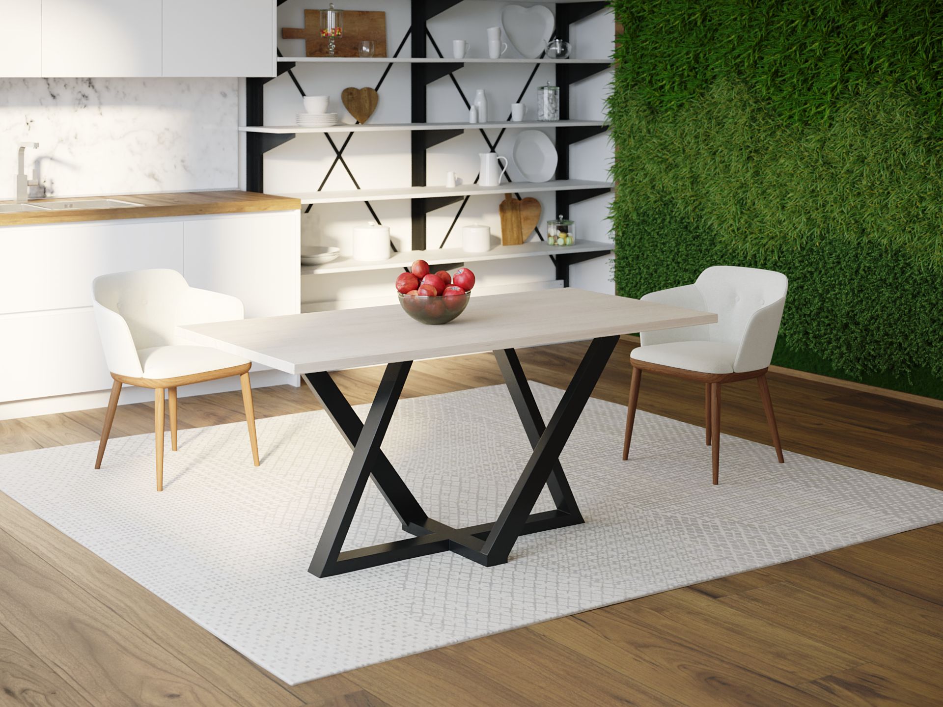 

Обеденный стол HYGGE HG041 Освольд 135 х 80 х 75 см ДСП Дуб Белый