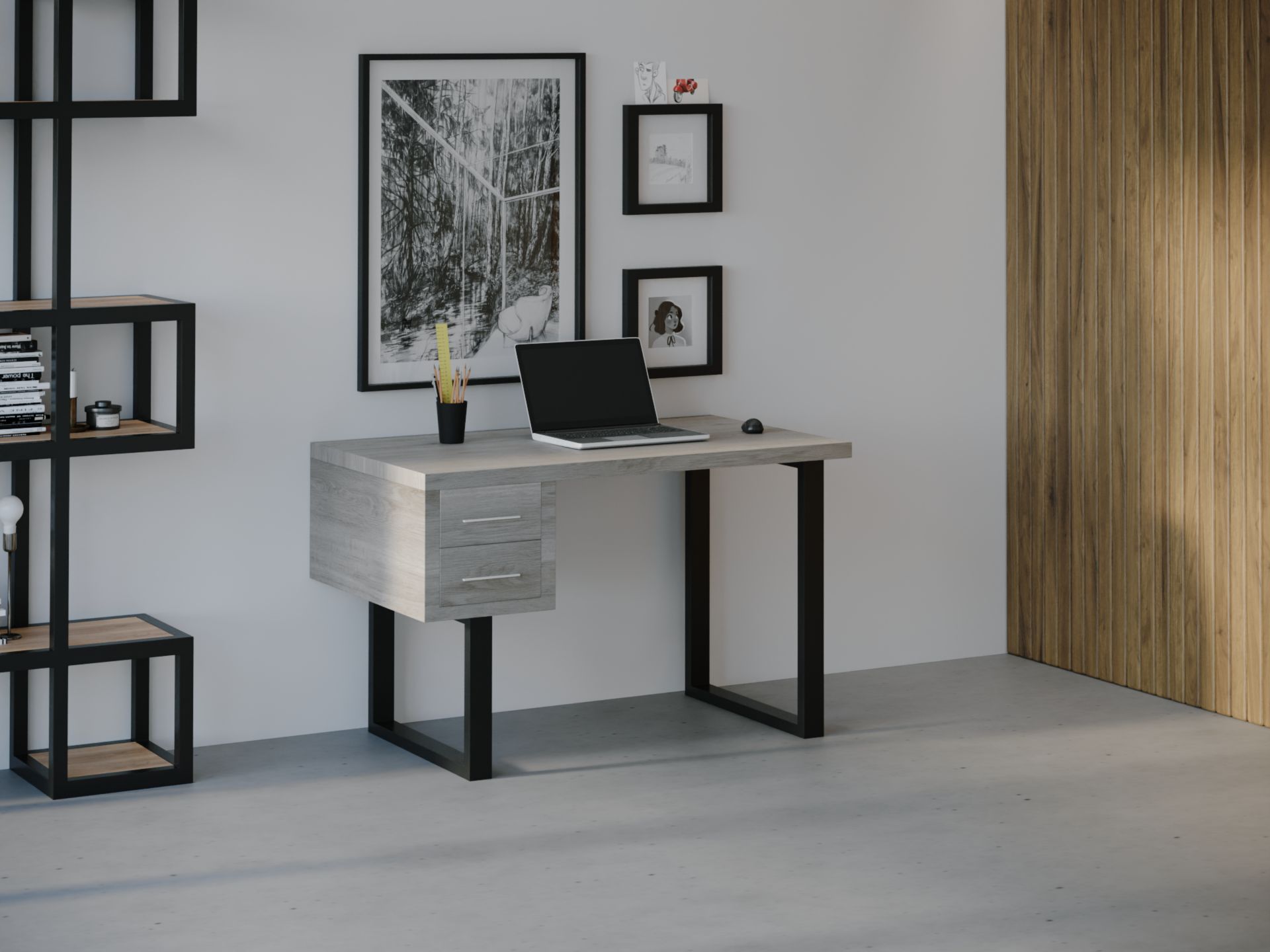 

Компьютерный стол HYGGE HG030 Кристиансунд 120 х 80 х 75 см ДСП Дуб Серый