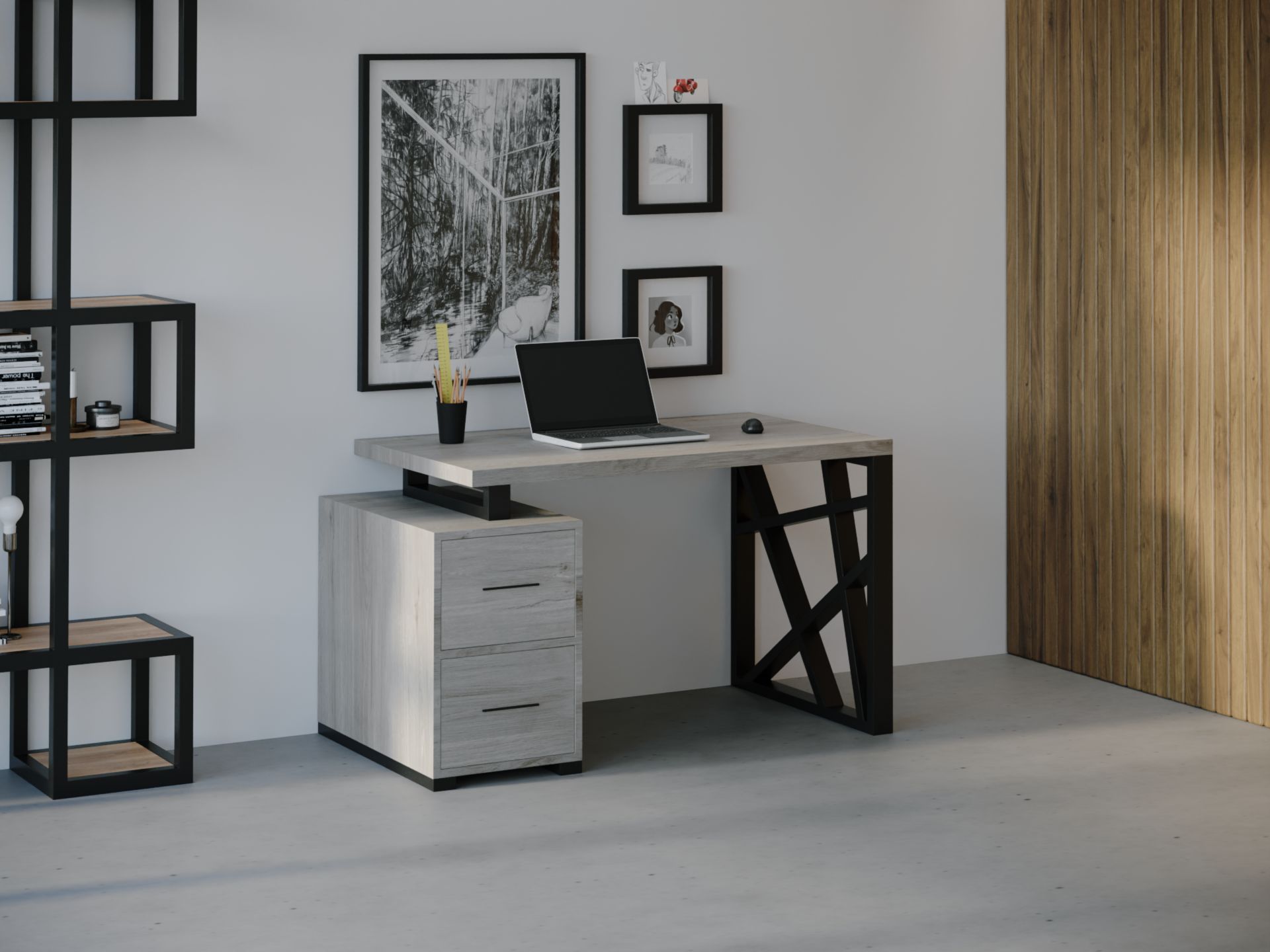 

Компьютерный стол HYGGE HG032 Лофотен 120 х 80 х 75 см ДСП Дуб Серый