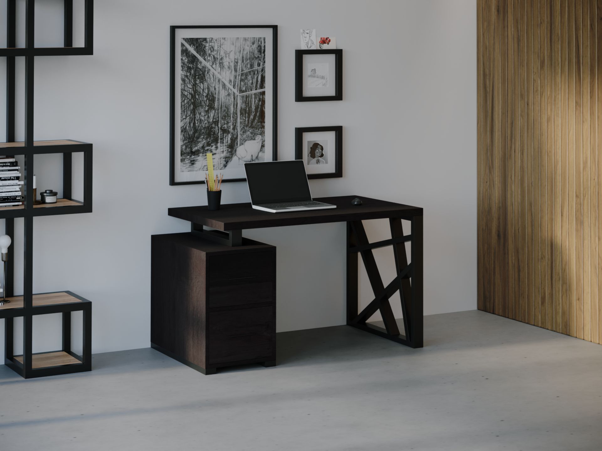 

Компьютерный стол HYGGE HG032 Лофотен 135 х 80 х 75 см ДСП Дуб Венге