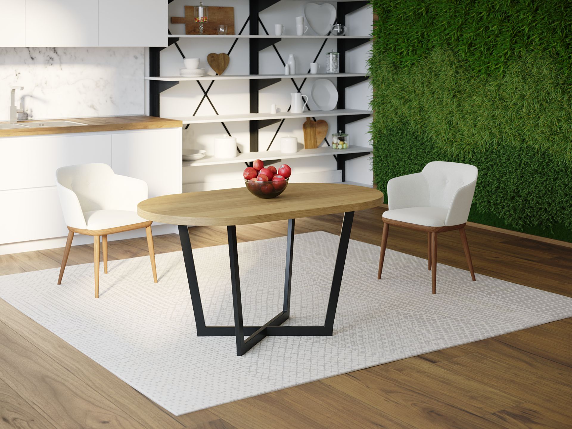 

Обеденный стол HYGGE HG020 Бурно 150 х 80 х 75 см ДСП Дуб Светлый
