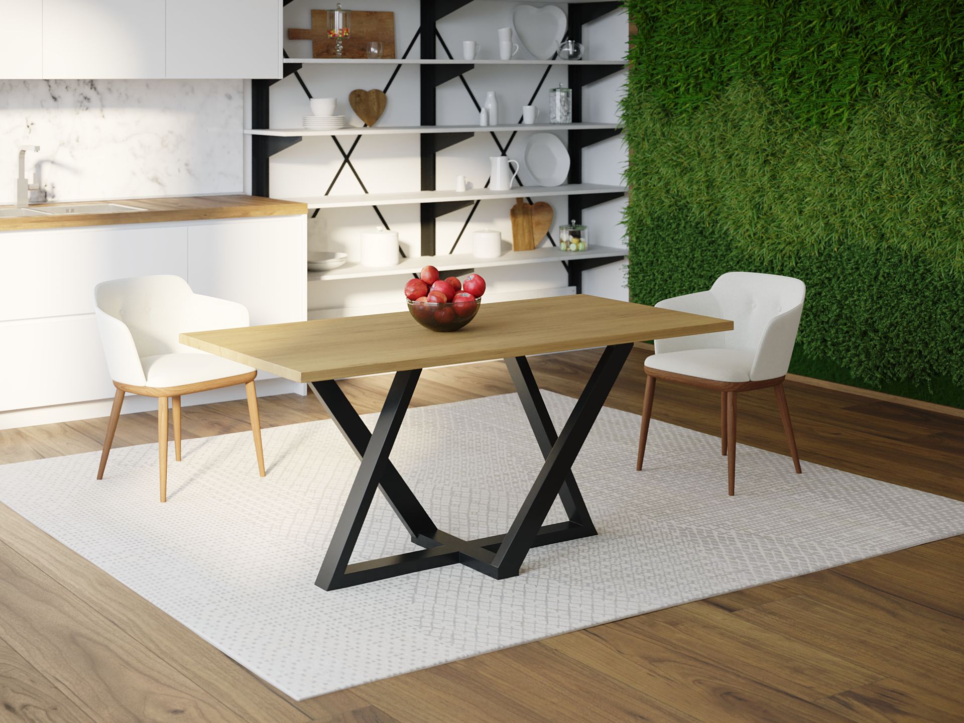 

Обеденный стол HYGGE HG041 Освольд 135 х 80 х 75 см ДСП Дуб Светлый