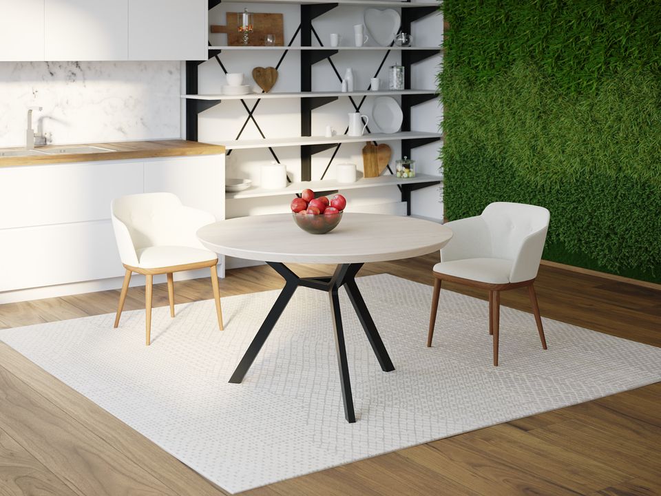 

Обеденный стол HYGGE HG149 Нюкебінг Круглый 100 х 100 х 75 см ДСП Дуб Белый