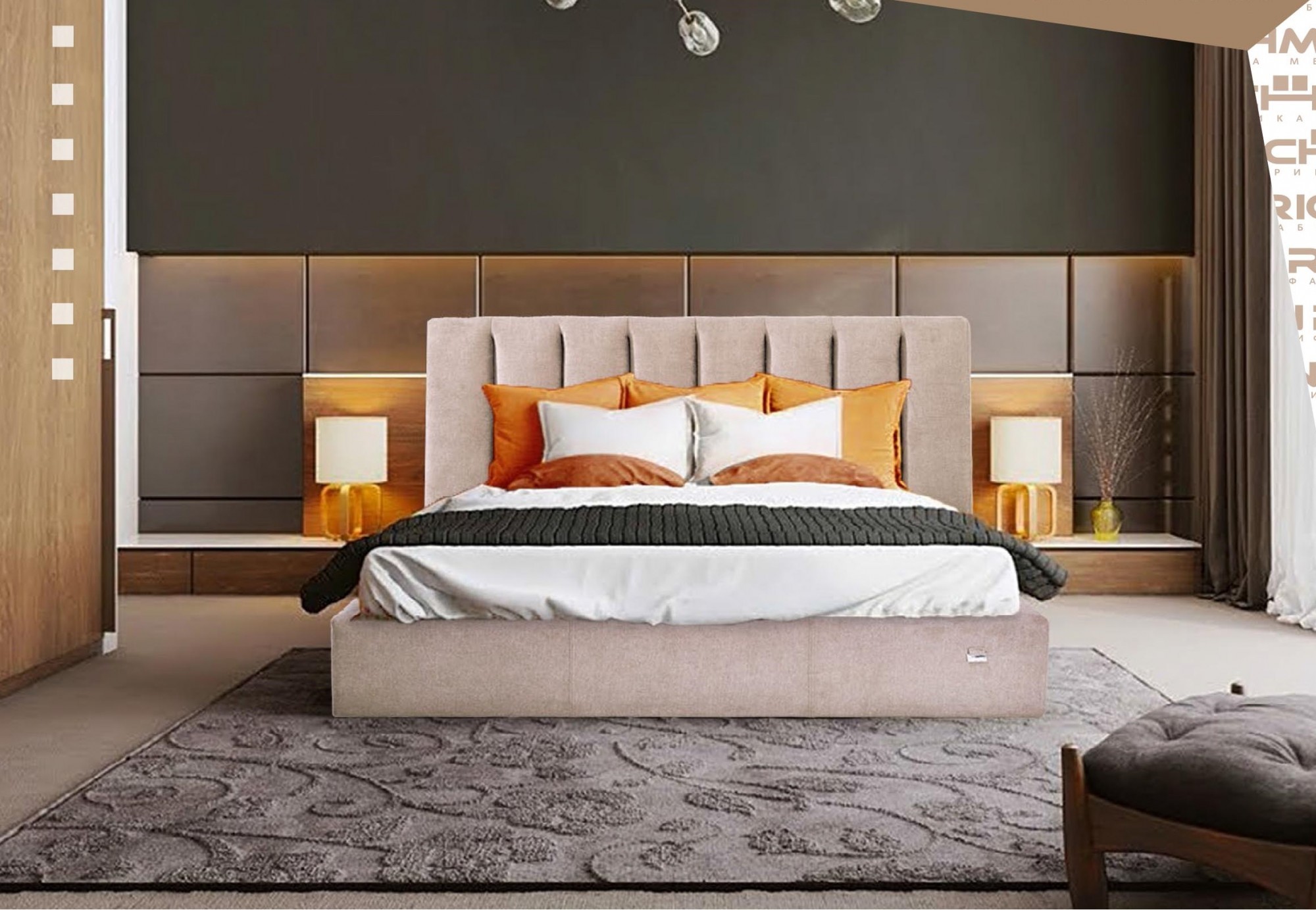

Кровать Двуспальная Sanam Standart 180 х 200 см Мисти Mocco Серая