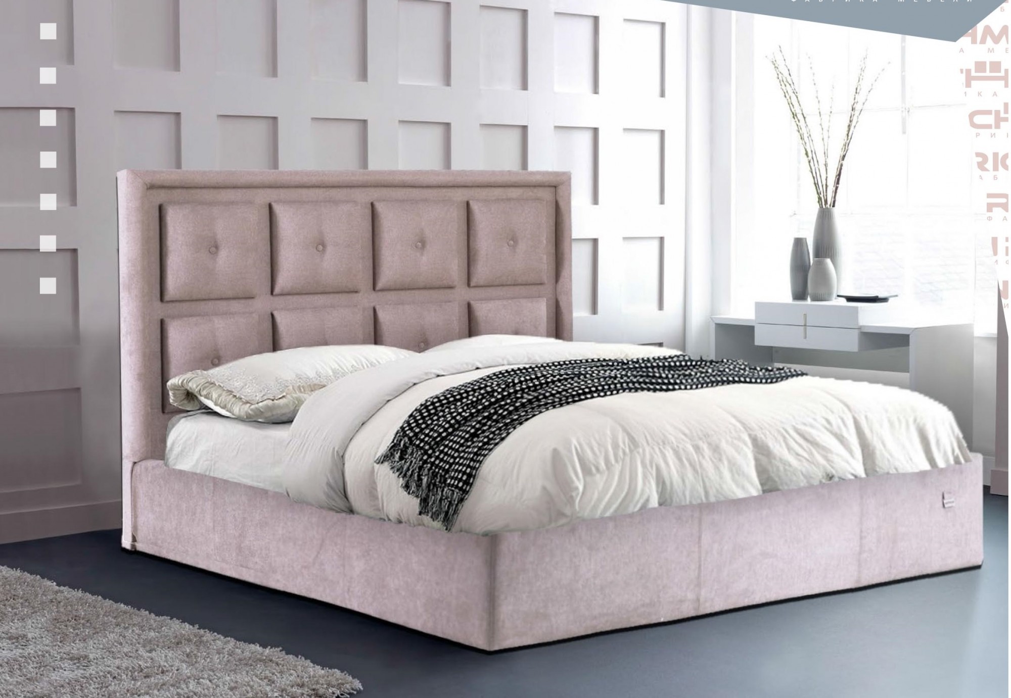 

Кровать Windsor Standart 140 х 200 см Мисти Mocco Серая