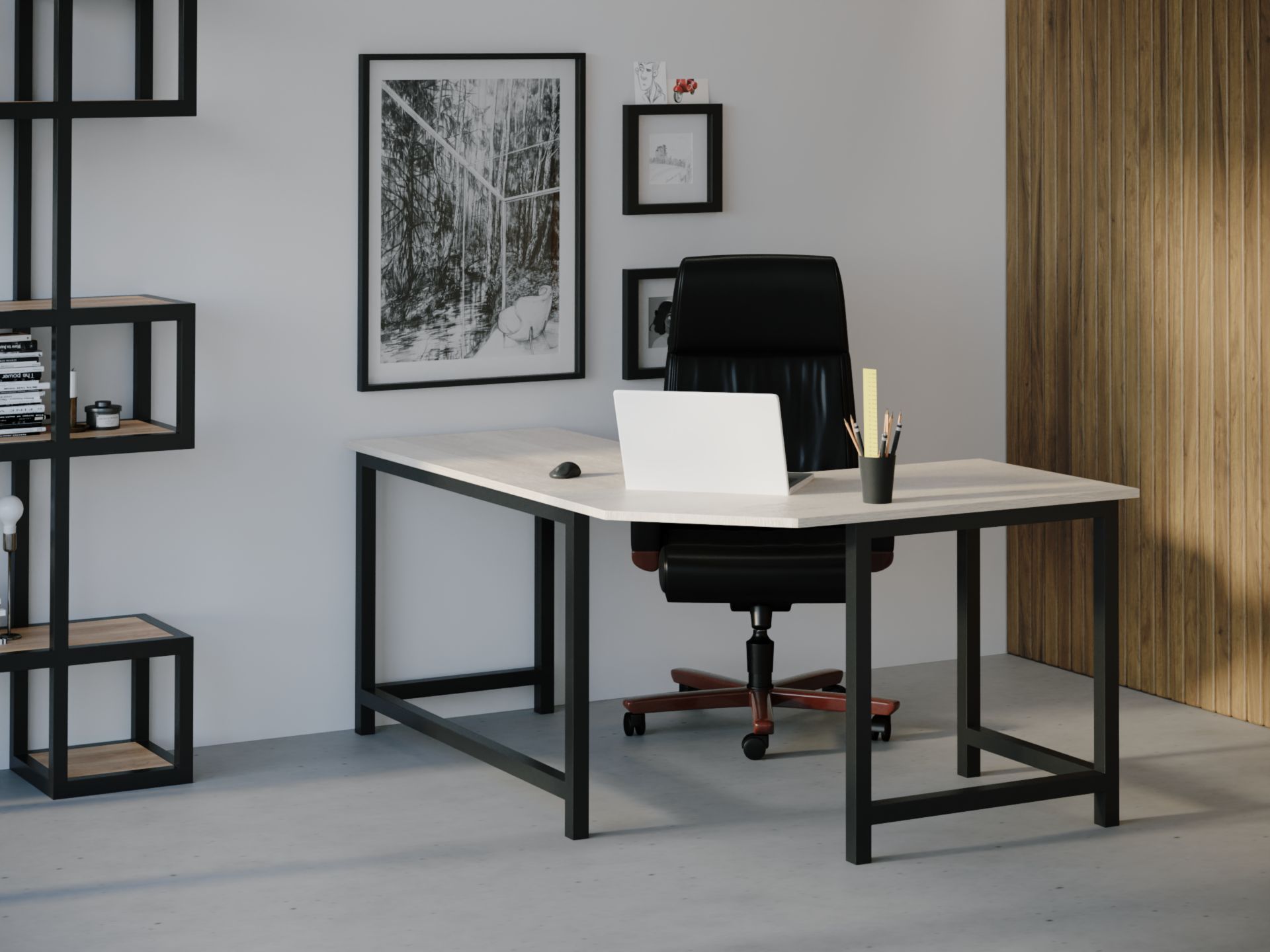 

Компьютерный стол HYGGE HG034 Люсефьорд 120 х 80 х 75 см ДСП Дуб Белый
