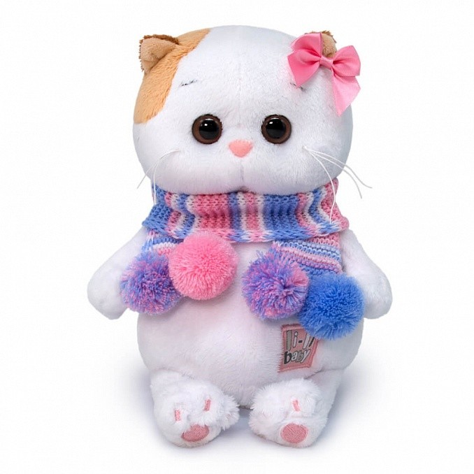 

Мягкая игрушка кошечка Ли-Ли бэби в полосатом шарфике