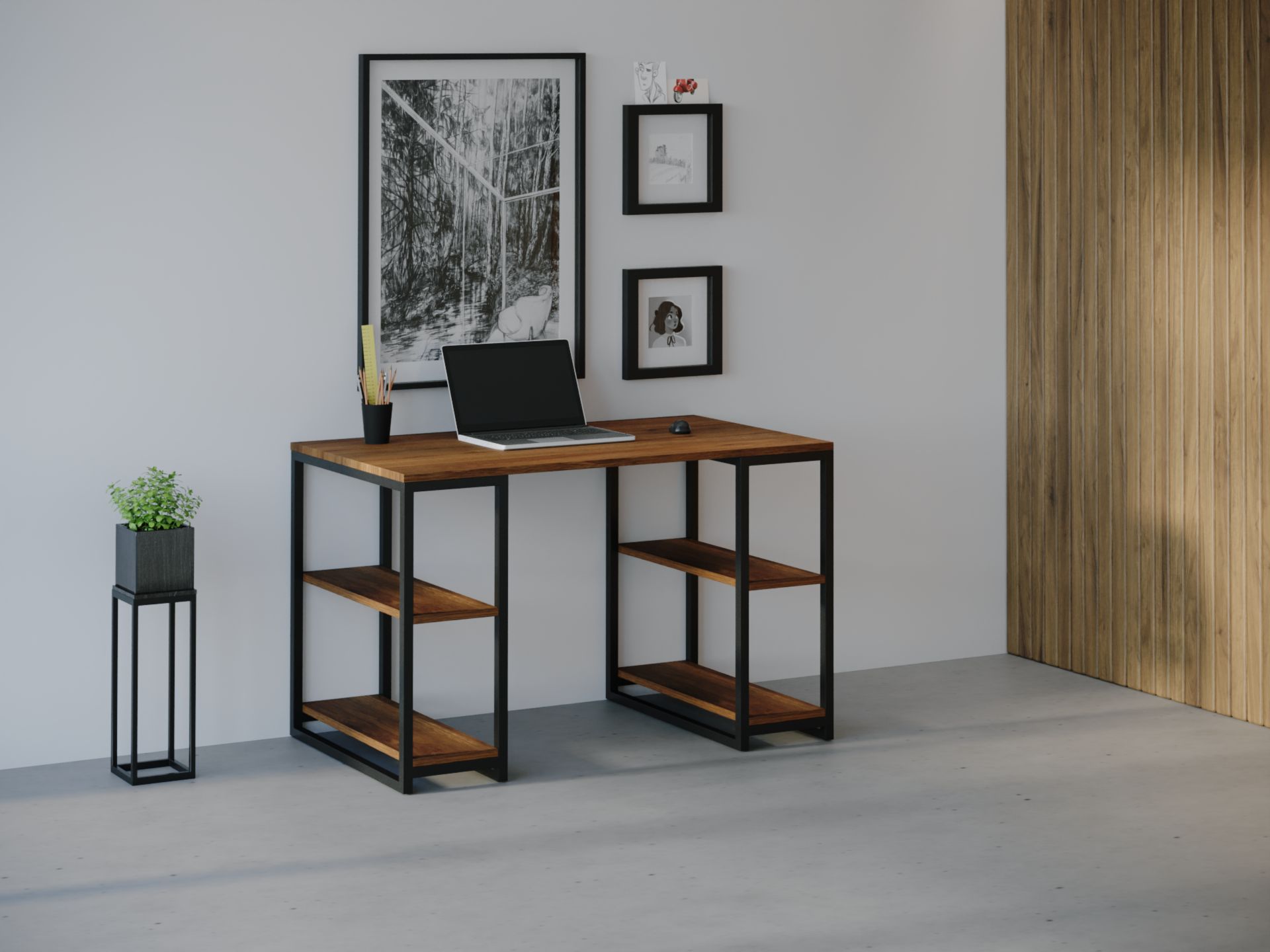 

Компьютерный стол HYGGE HG022 Струер 120 х 80 х 75 см ДСП Дуб Ореховый