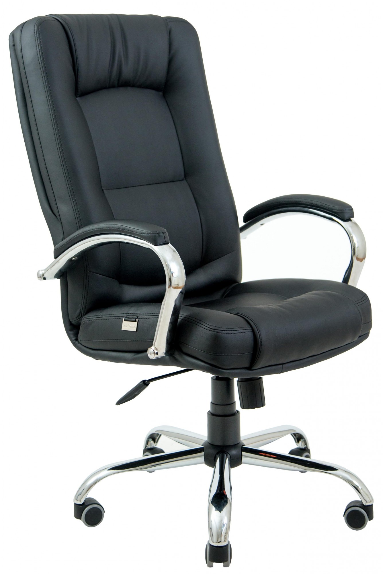 

Офисное Кресло Руководителя Alberto Кожа Lux Хром М1 Tilt Подлокотник Труба Черное