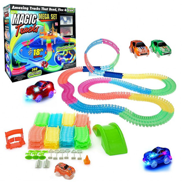 

Детский гоночный трек Magic Tracks 360 деталей, 2 светящиеся машинки (ft-1322)