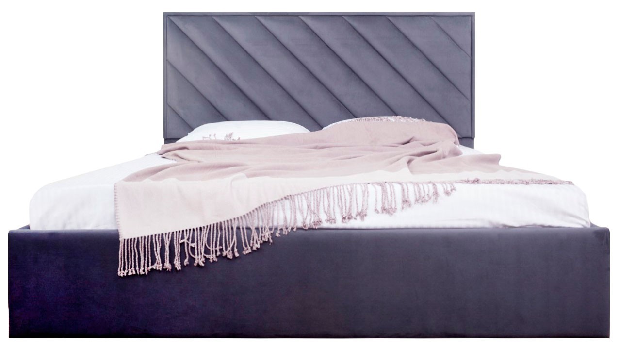 

Кровать Двуспальная Chicago Comfort 160 х 190 см Amore 32 С подъемным механизмом и нишей для белья Темно-серая