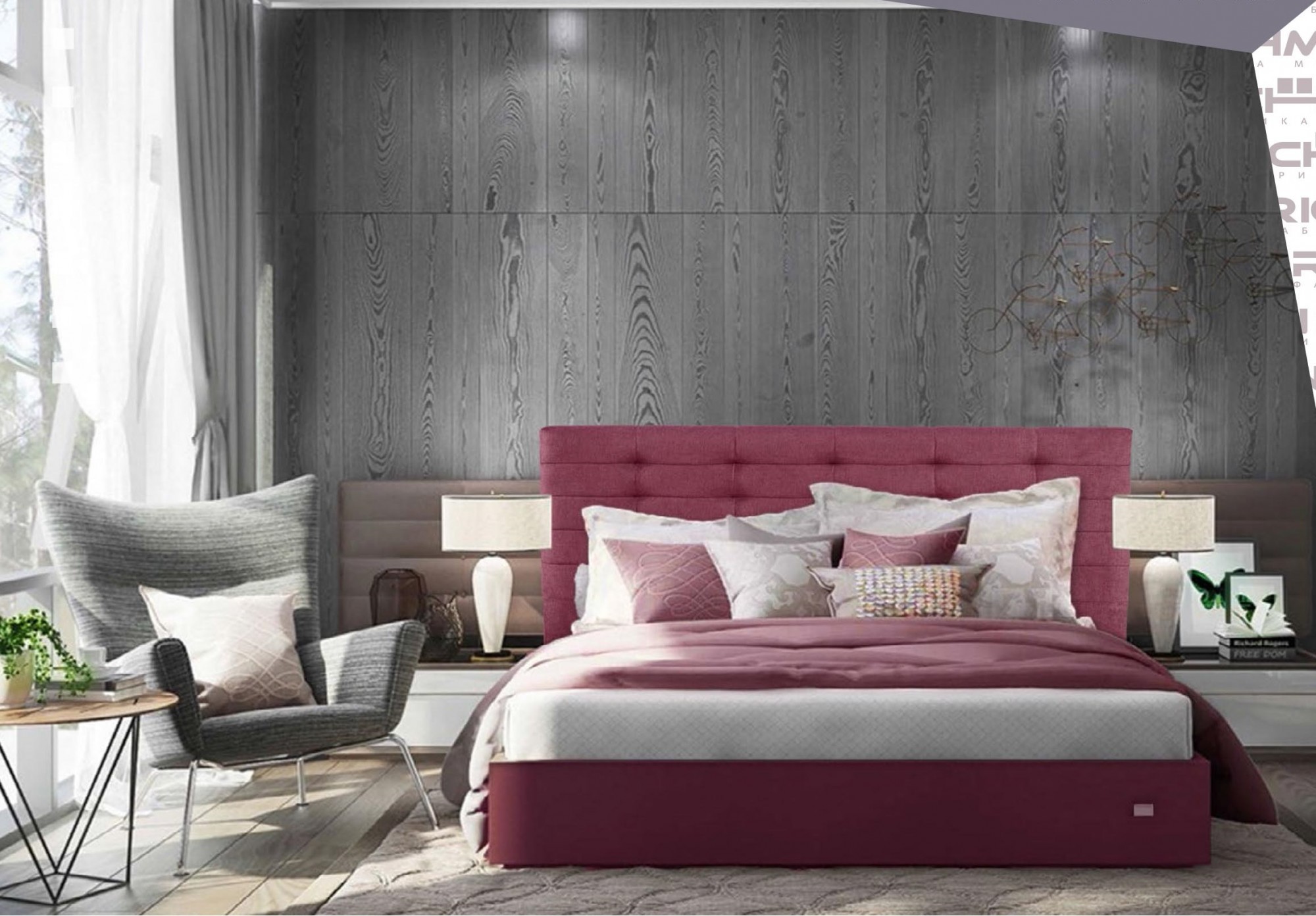 

Кровать Erika Standart 140 х 200 см Бордовая