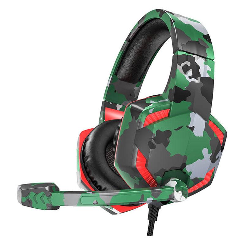 

Игровые наушники НОСО Gaming Headphones Hi-Res ESD08 с микрофоном и LED подсветкой проводные Camouflage (ESD08)