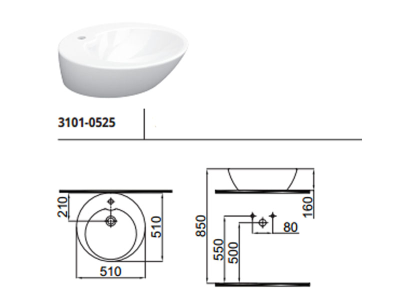 

Умывальник IDEVIT 51 см Alfa 3101-0525