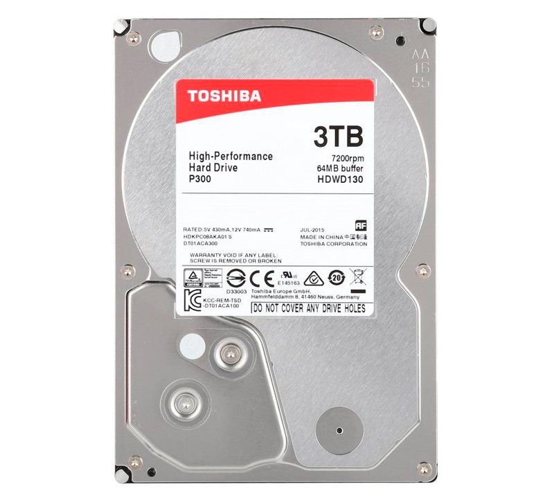 

Жесткий диск 3.5" Toshiba P300, 3Tb SATA3, 64Mb, 7200 rpm (HDWD130UZSVA)