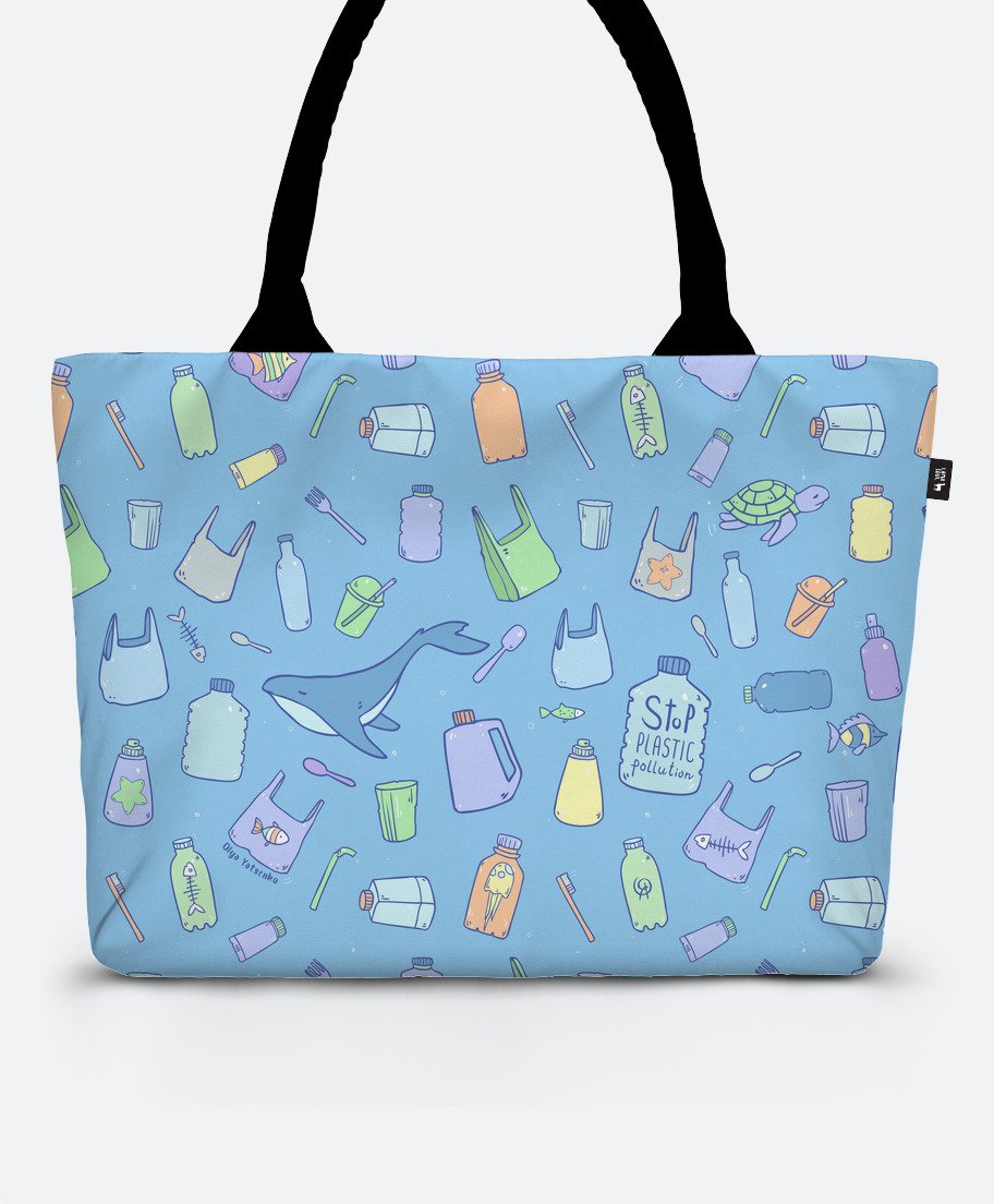 

Шопер Lamasoul з принтом "Stop Plastic Pollution"