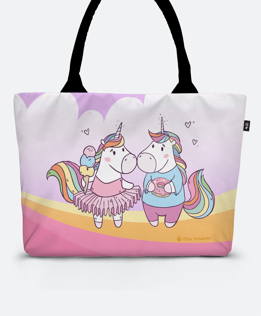 

Шопер Lamasoul з принтом "Unicorns in Love"