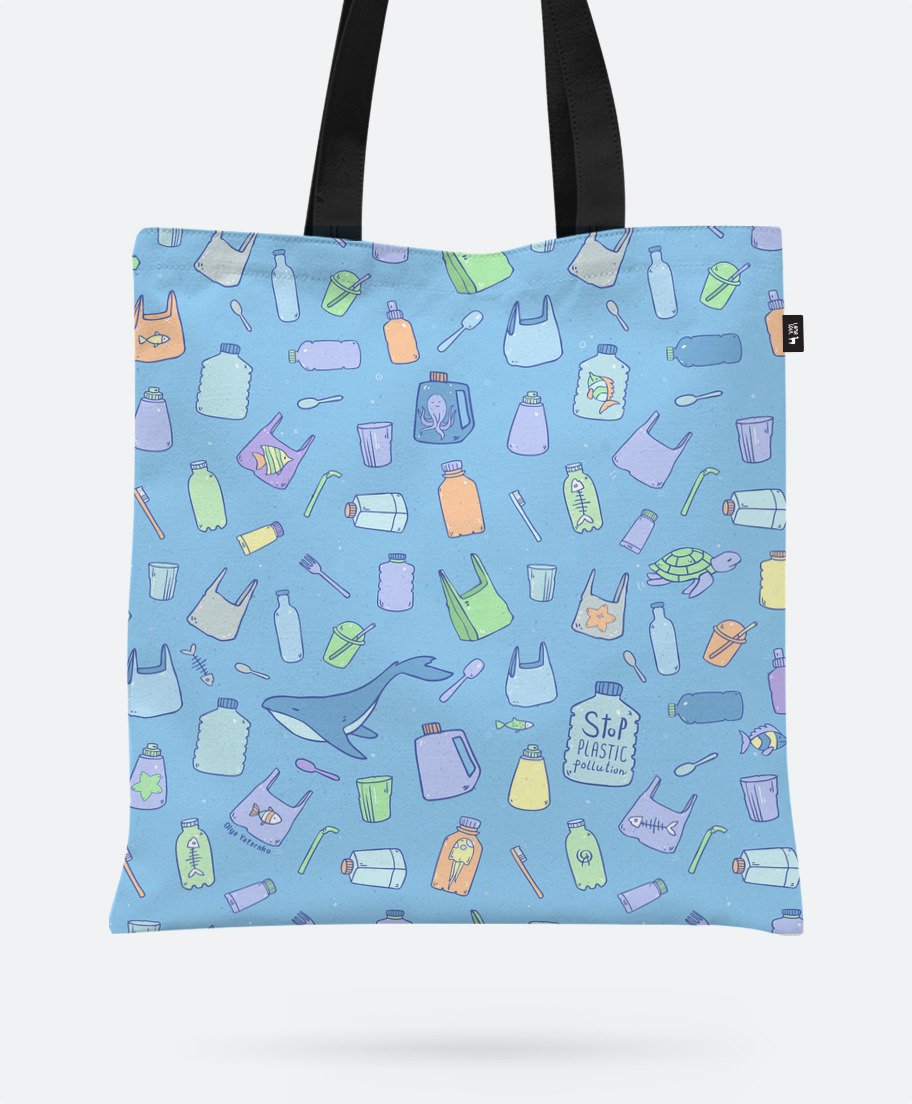 

Авоська Lamasoul з принтом "Stop Plastic Pollution"