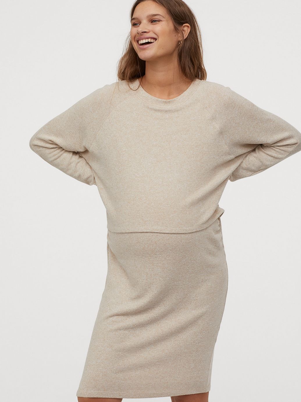

Платье для беременных H&M 0815276-0 XL Бежевое (СА2000001655023)