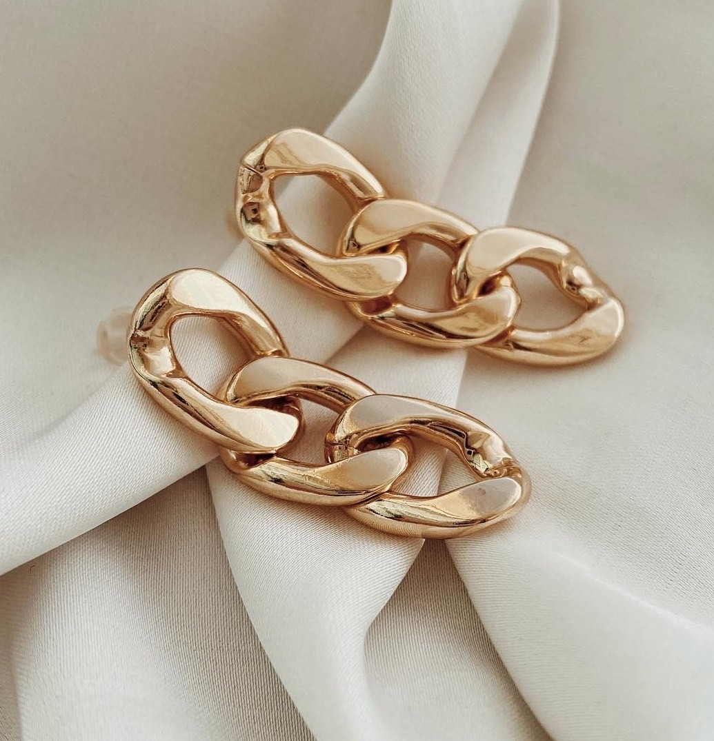 

Серьги цепи золото бижутерия