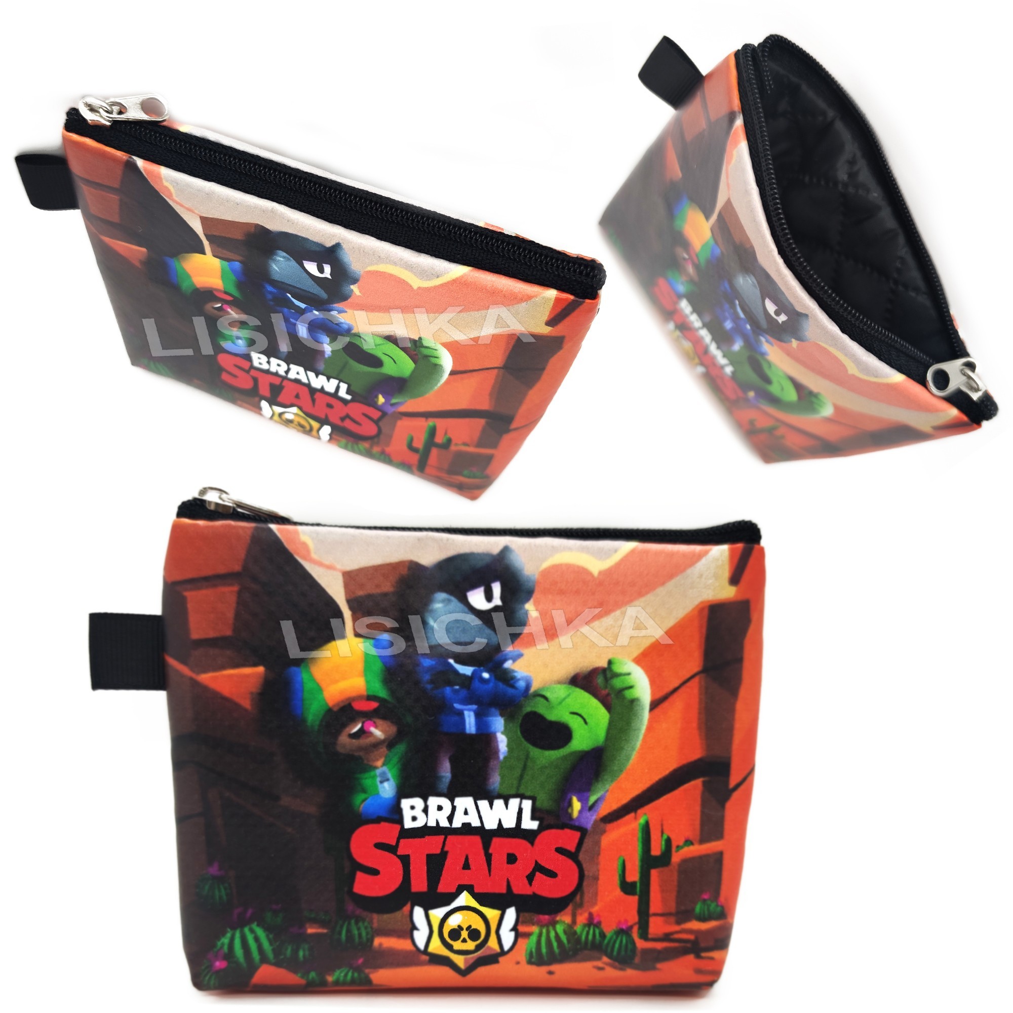 

Кошелек Brawl Stars прямоугольный на змейке, с героями игры Brawl Stars, Пустыня