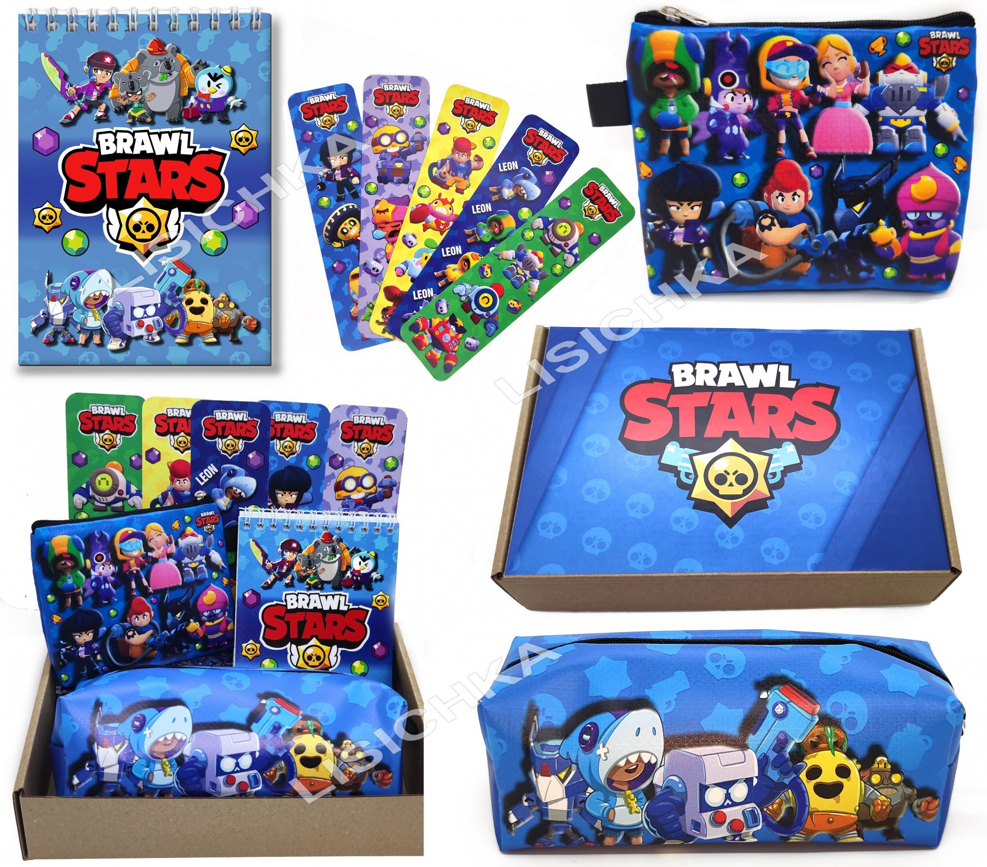 

Подарочный Бокс Brawl Stars отличный подарок всем фанатам игры Бравл Старс, Голубой микс