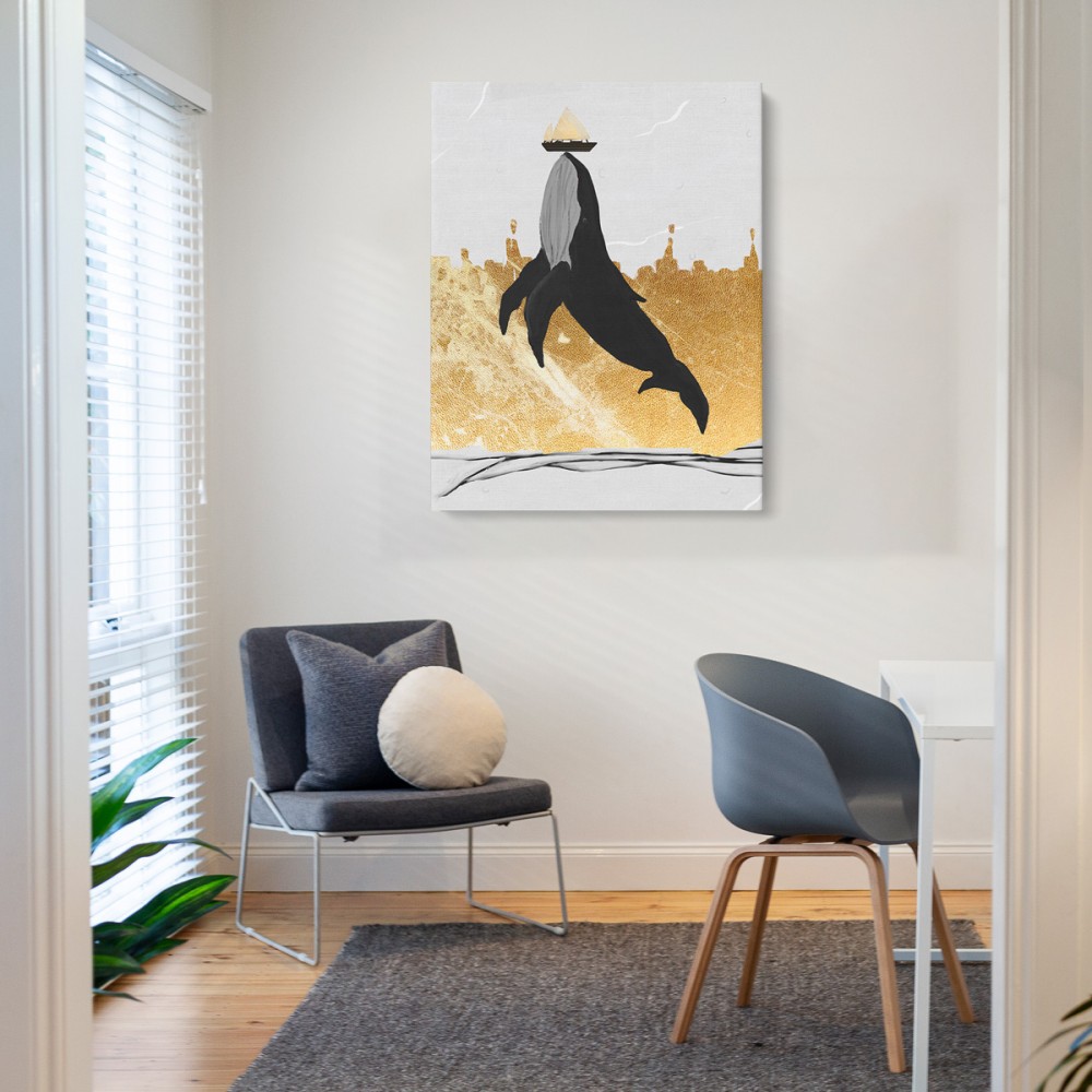 

Картина Кит и корабль 45x60 см