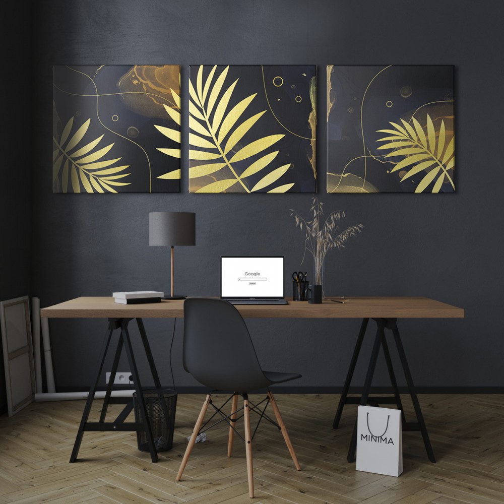 

Модульная картина из трех частей Листья Пальмы 156x50 см