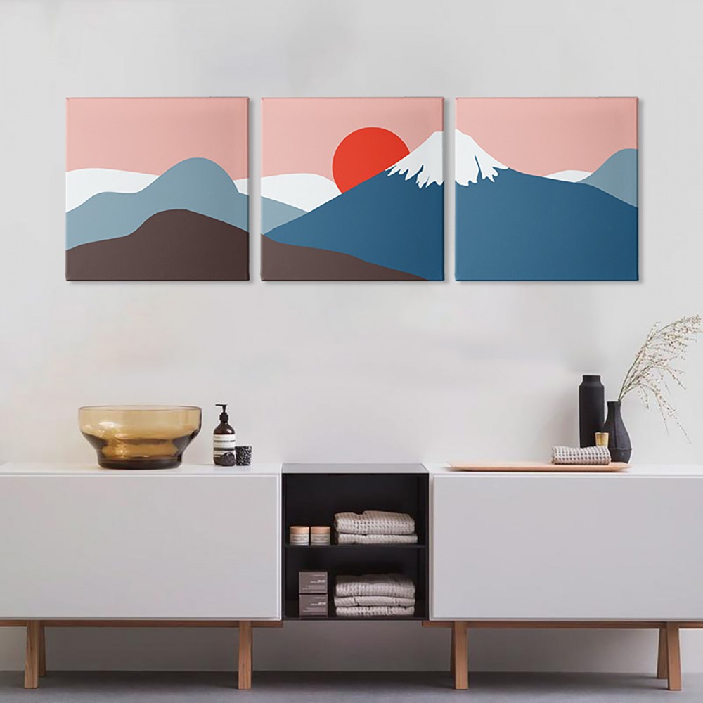 

Модульная картина из трех частей Pink Sunset 156x50 см