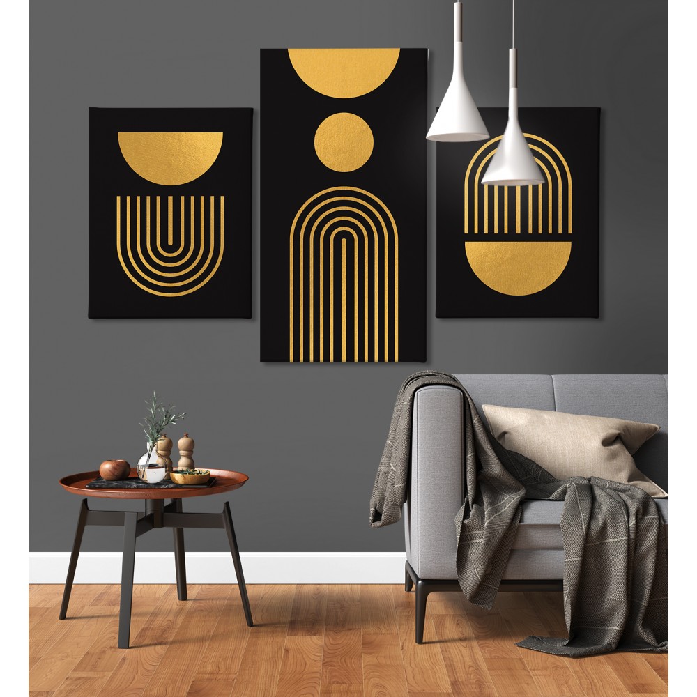 

Модульная картина из трех частей Gold 96x60 см