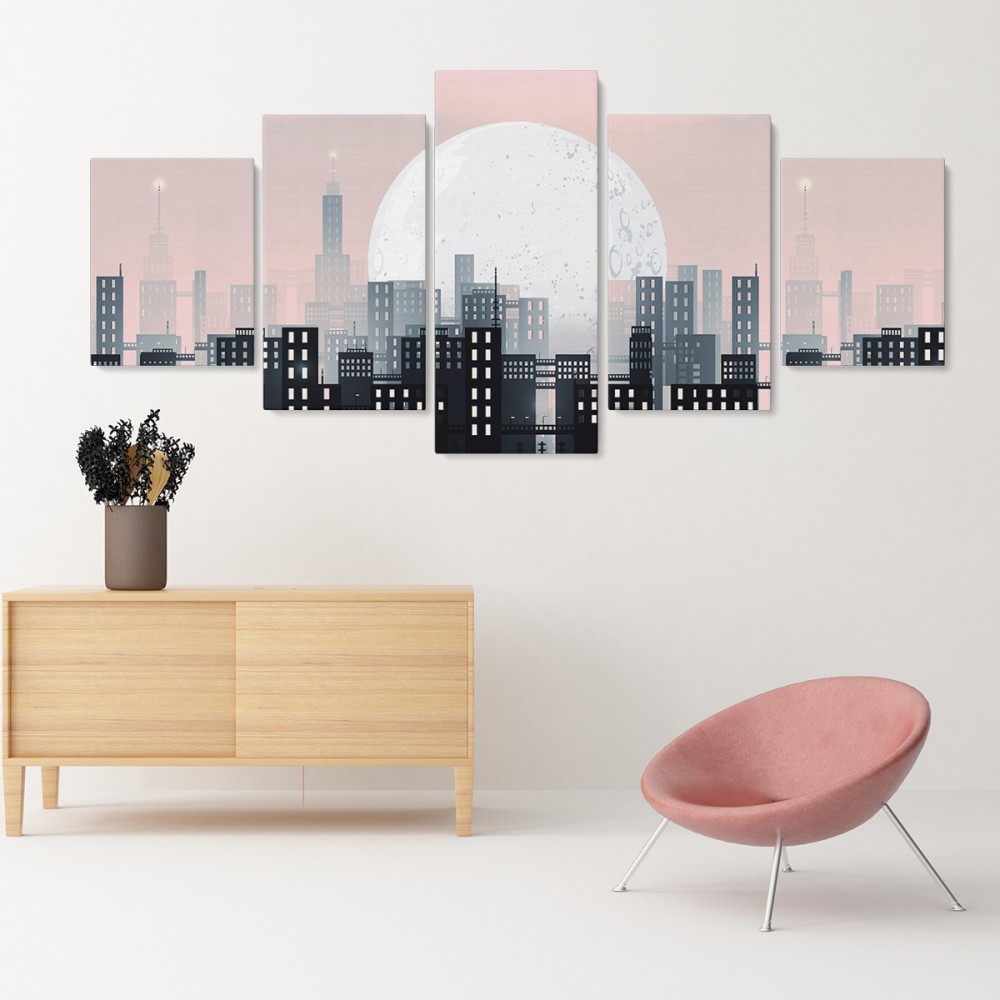 

Модульная картина из пяти частей Pink Sunset 162x80 см