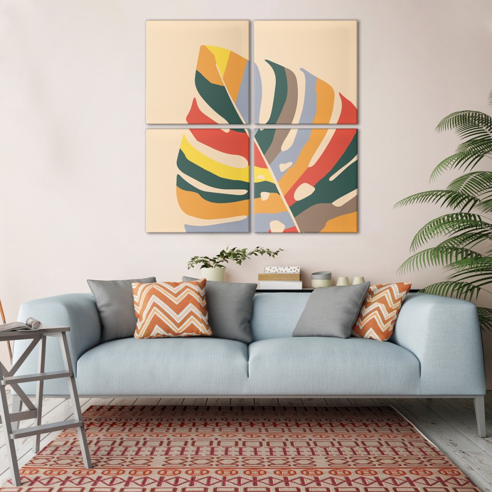 

Модульная картина из четырех частей Color Leaf 73x73 см