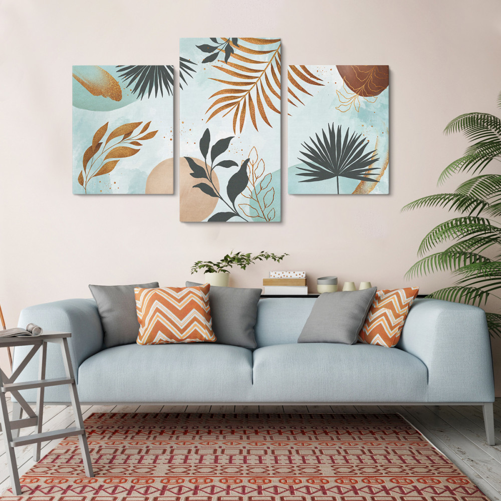 

Модульная картина из трех частей Листья 96x60 см