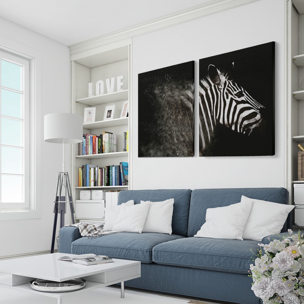 

Модульная картина из двух частей Zebra Spirit 93x60 см