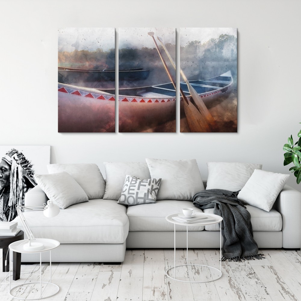 

Модульная картина из трех частей Каноэ 126x80 см