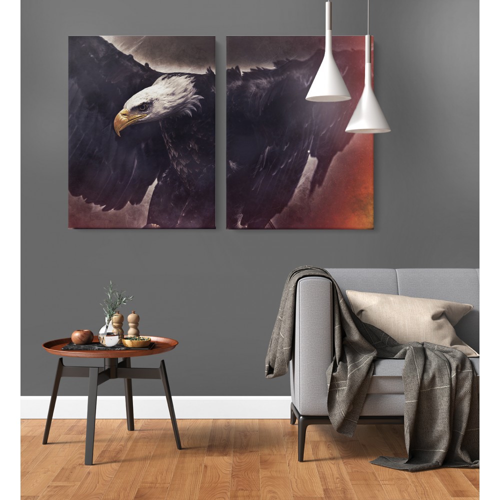 

Модульная картина из двух частей Орел 123x80 см