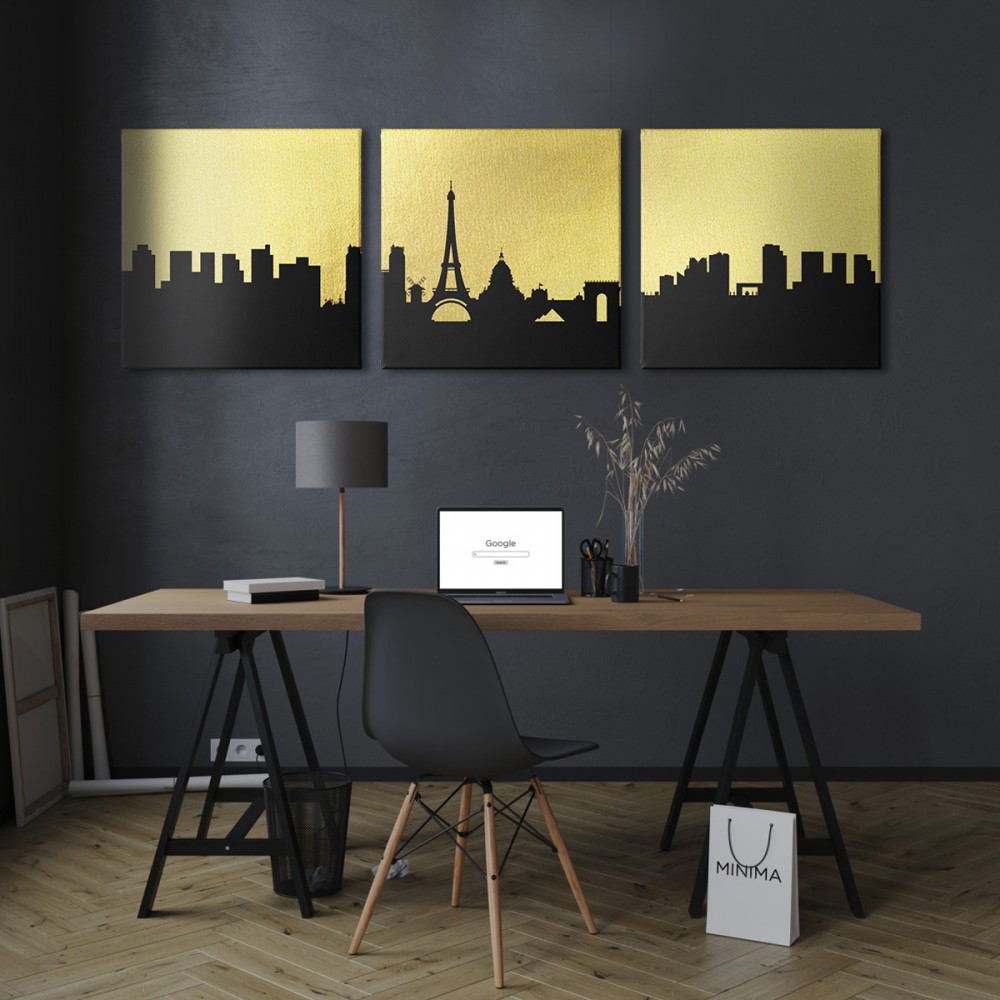 

Модульная картина из трех частей Gold France 111x35 см