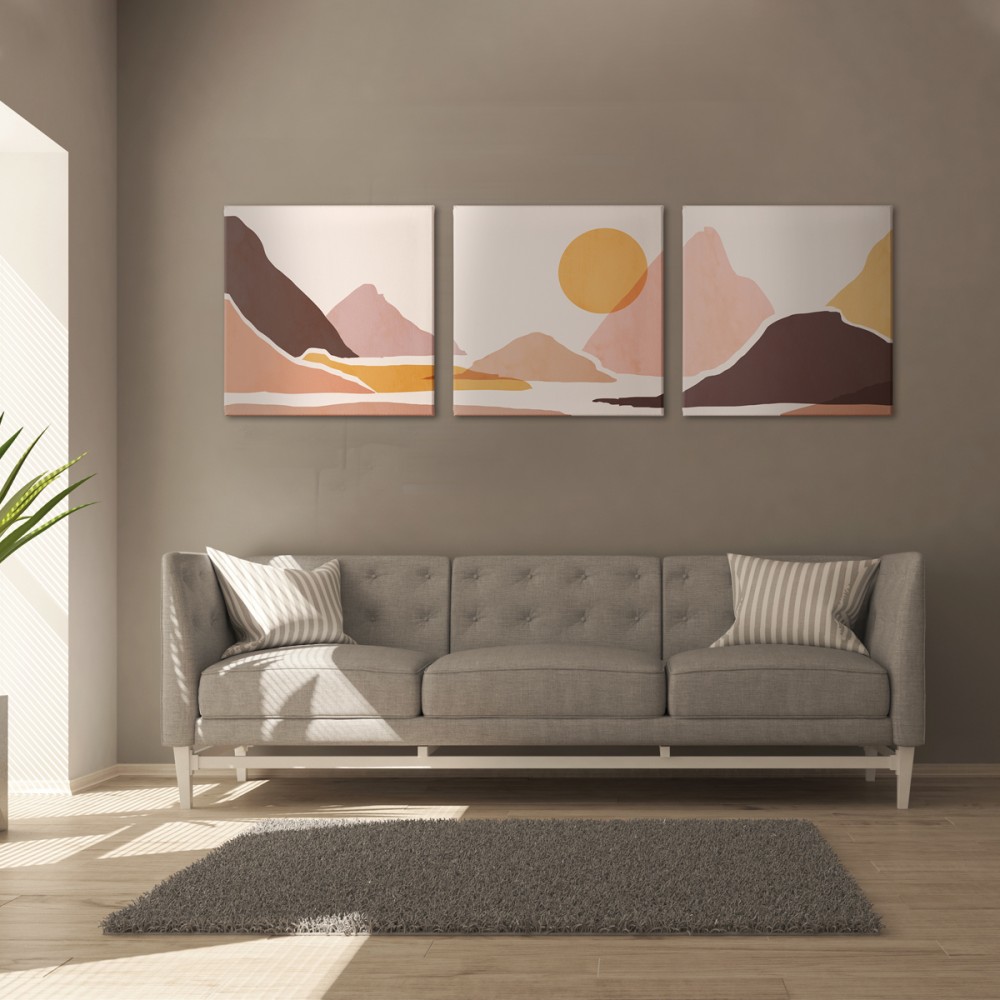 

Модульная картина из трех частей Pink Mountains 156x50 см