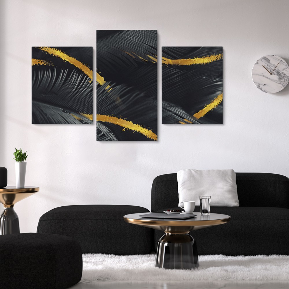 

Модульная картина из трех частей Black Leaf 96x60 см