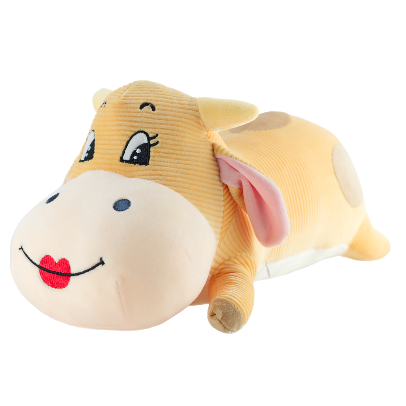 

М'яка іграшка-подушка "Лежача корівка" 60 см дівчинка