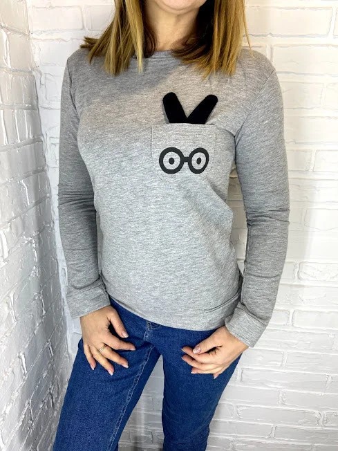 

Лонгслив Emjey светло-серый, Лонгслив Emjey светло-серый L