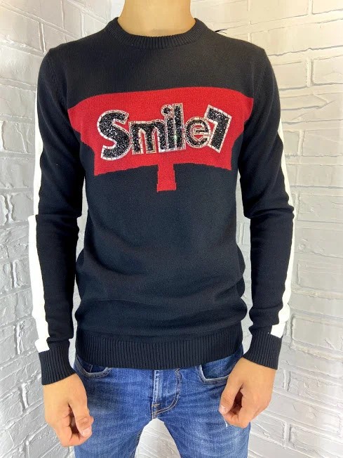 

Свитер мужской Engelz черный с красной полоской SMILE ХL