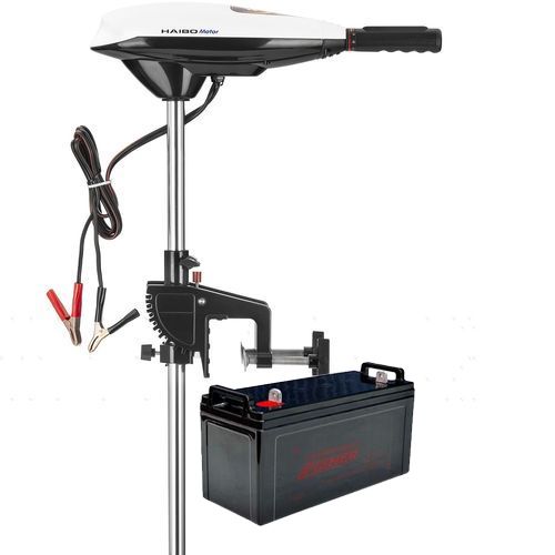 

Электромотор для лодки Haibo ET-44lbs; 12V; AGM аккумулятор 12V; 120a/h. Лодочный электромотор Хайбо 44;