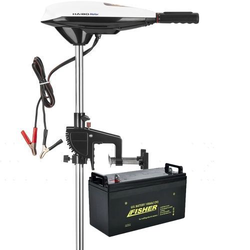 

Электромотор для лодки Haibo ET-34lbs; 12V; GEL аккумулятор 12V; 90a/h. Лодочный электромотор Хайбо 34;