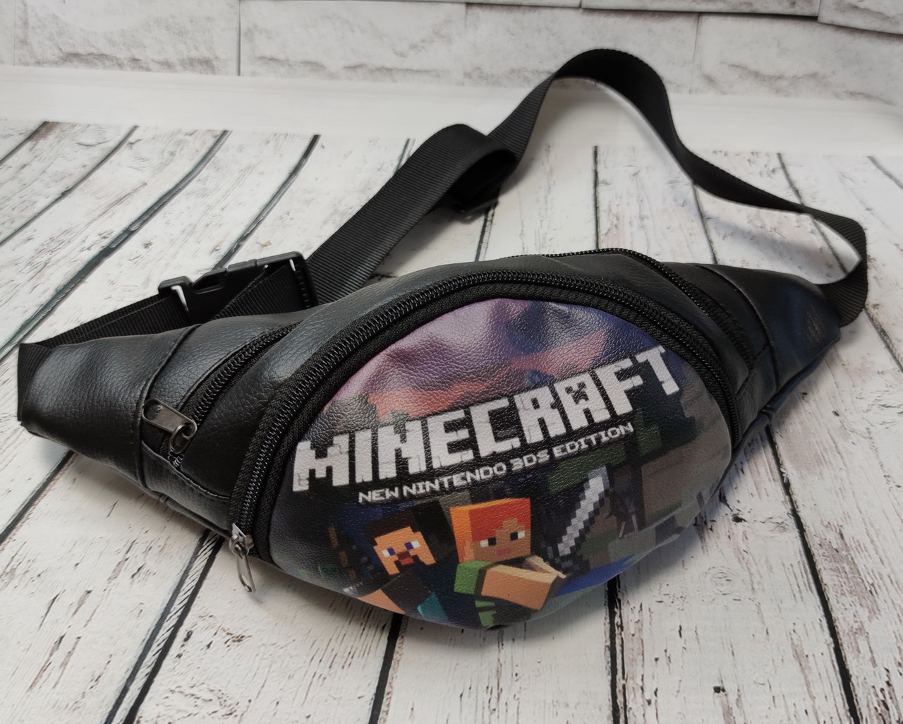 

Поясная сумка бананка Fashion Minecraft майнкрафт надпись герои (4377-12)