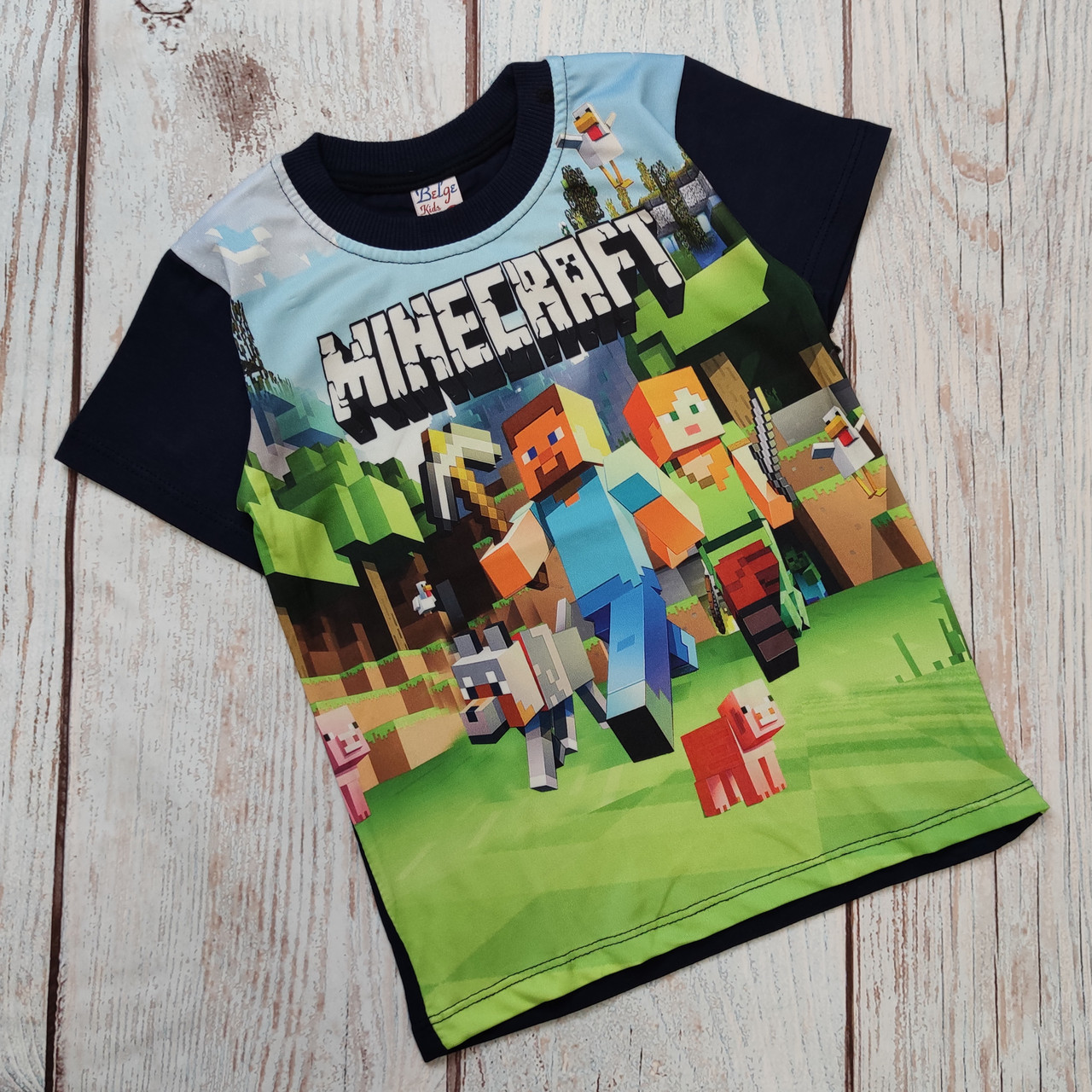 

Футболка Favo майнкрафт minecraft 98 Синяя (4403-2-1)