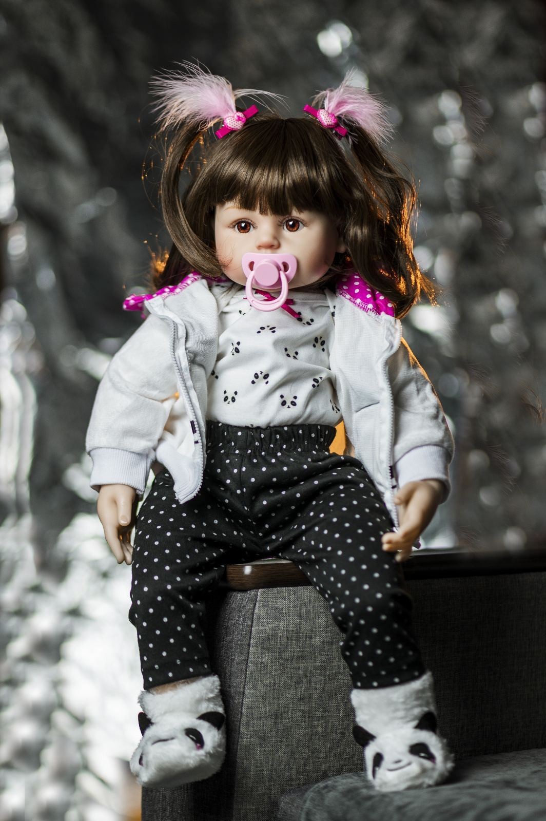 

Реалистичная кукла Реборн NPK DOLL 60 см панда