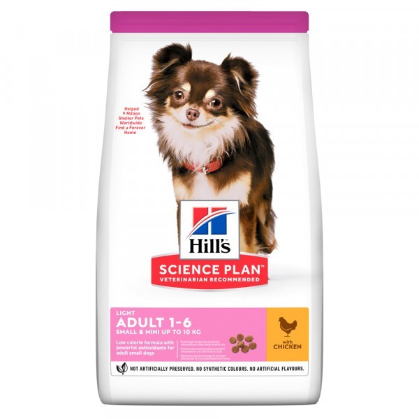 

Сухой Корм Для Собак Мелких Пород Склонных К Ожирению Hills Sciense Plan Small & Mini Light Adult Dog 6кг 604320