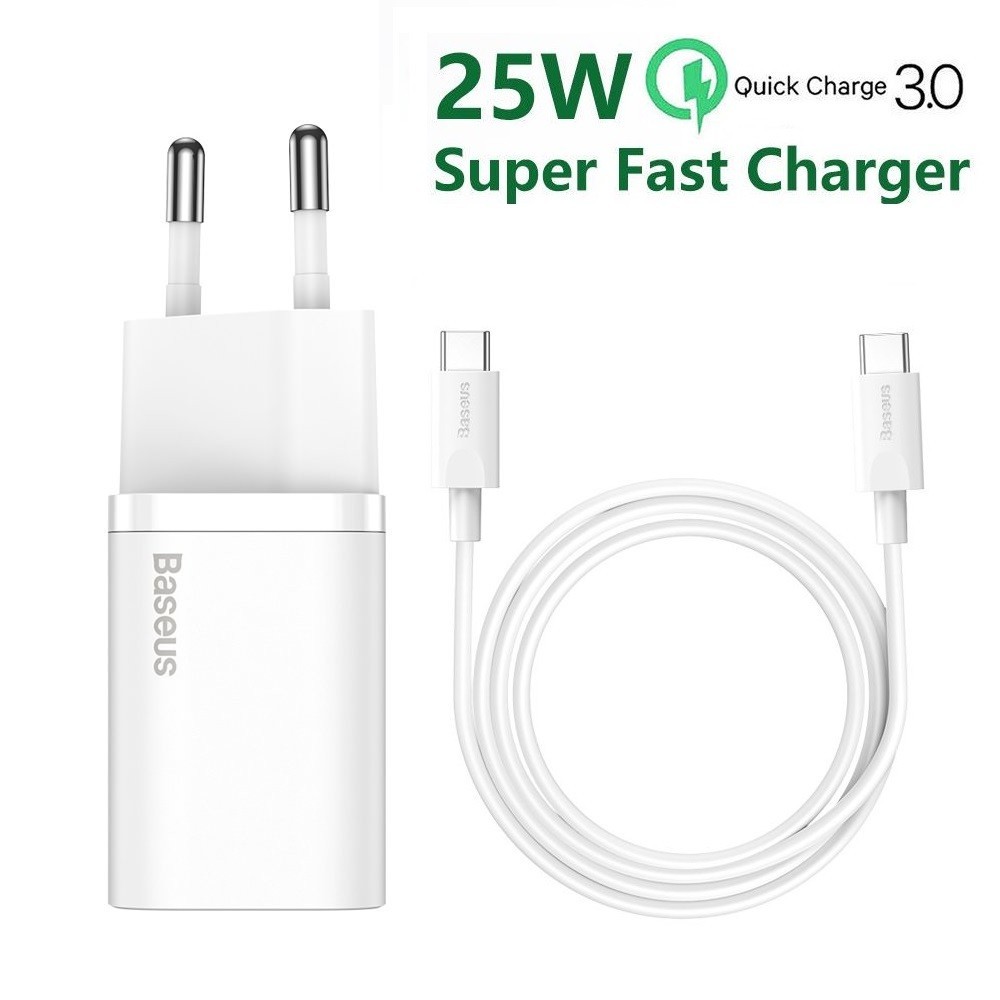 

Зарядное устройство Baseus Quick Charge для iOS/Android 25W с кабелем Type-C 1m white